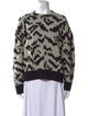 Ulla Johnson Animal Print Crew Neck Sweater