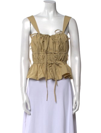 Ulla Johnson Square Neckline Sleeveless Crop Top