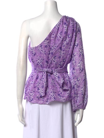 Ulla Johnson Floral Print One-Shoulder Blouse