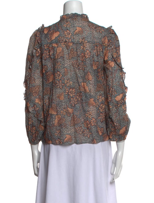 Ulla Johnson Floral Print Tie Neck Blouse