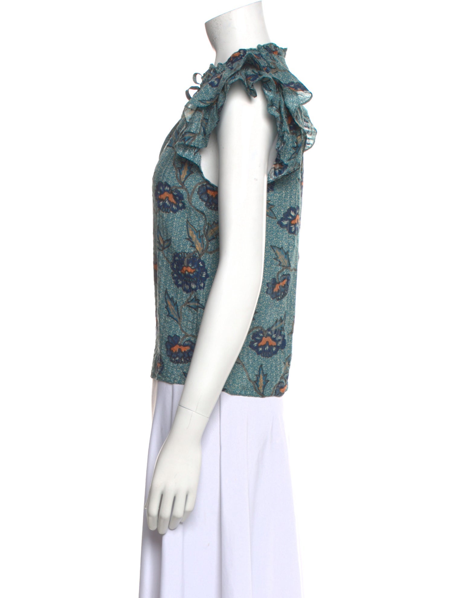 Ulla Johnson Floral Print Tie Neck Blouse