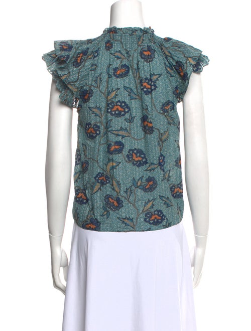 Ulla Johnson Floral Print Tie Neck Blouse