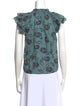 Ulla Johnson Floral Print Tie Neck Blouse
