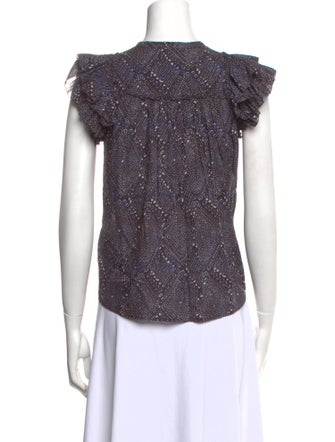 Ulla Johnson Printed Crew Neck Blouse