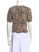 Ulla Johnson Printed Tie Neck Crop Top