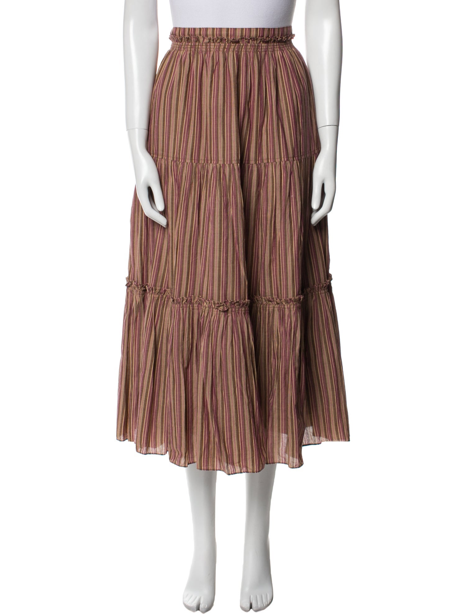 Ulla Johnson Ruffle Embellishment Midi Length Skirt