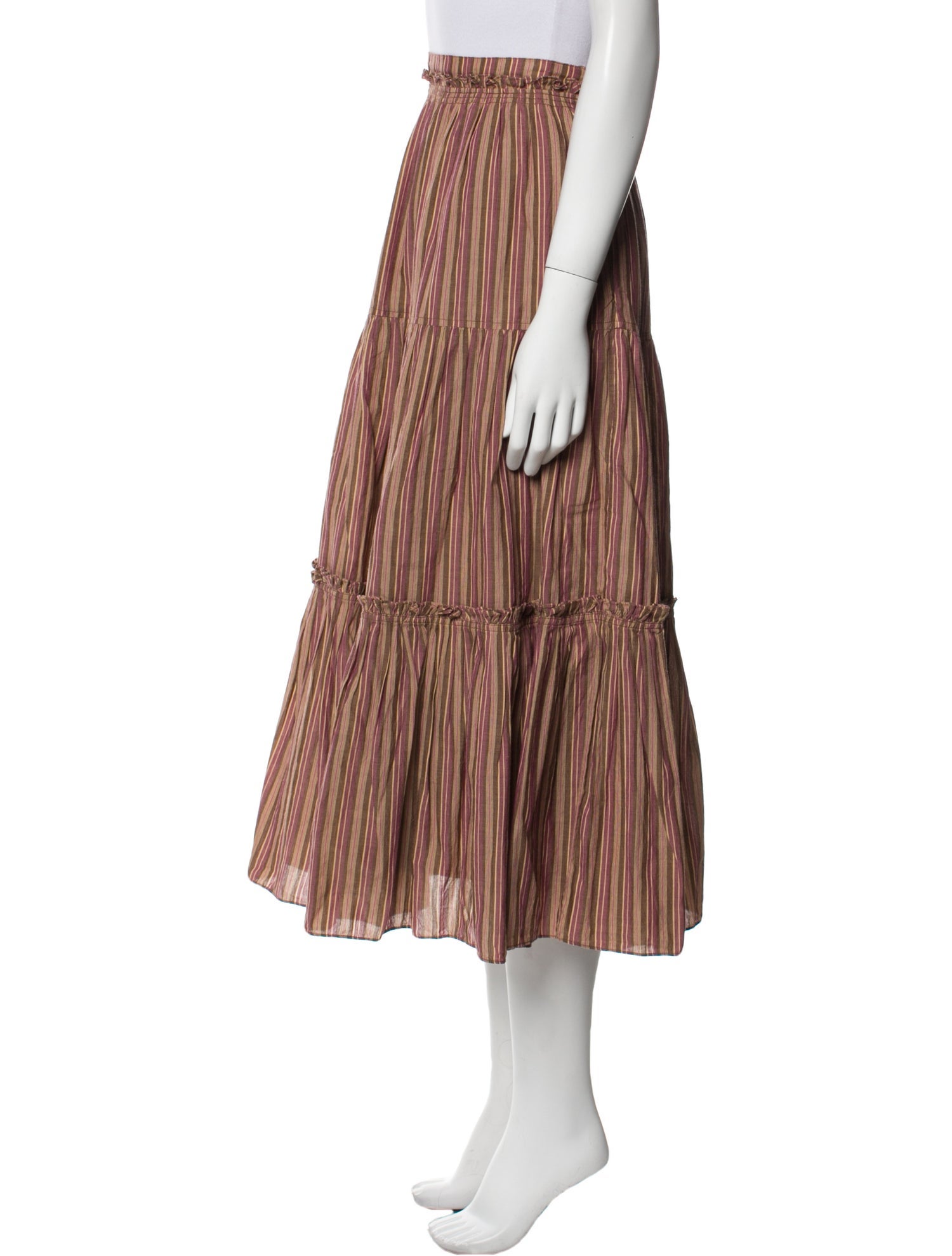 Ulla Johnson Ruffle Embellishment Midi Length Skirt