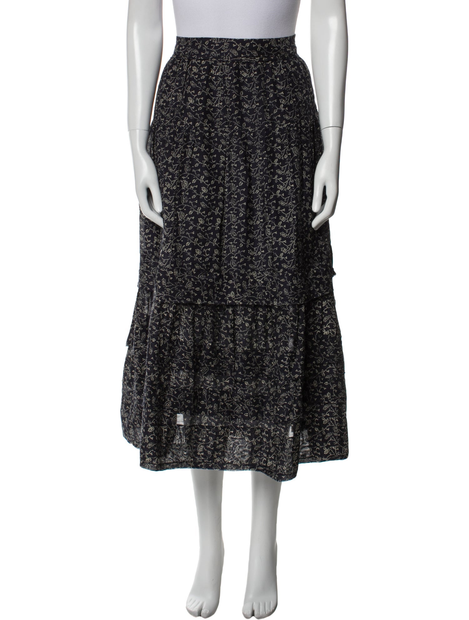 Ulla Johnson Floral Print Midi Length Skirt