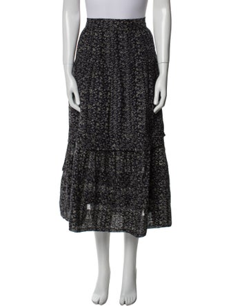 Ulla Johnson Floral Print Midi Length Skirt