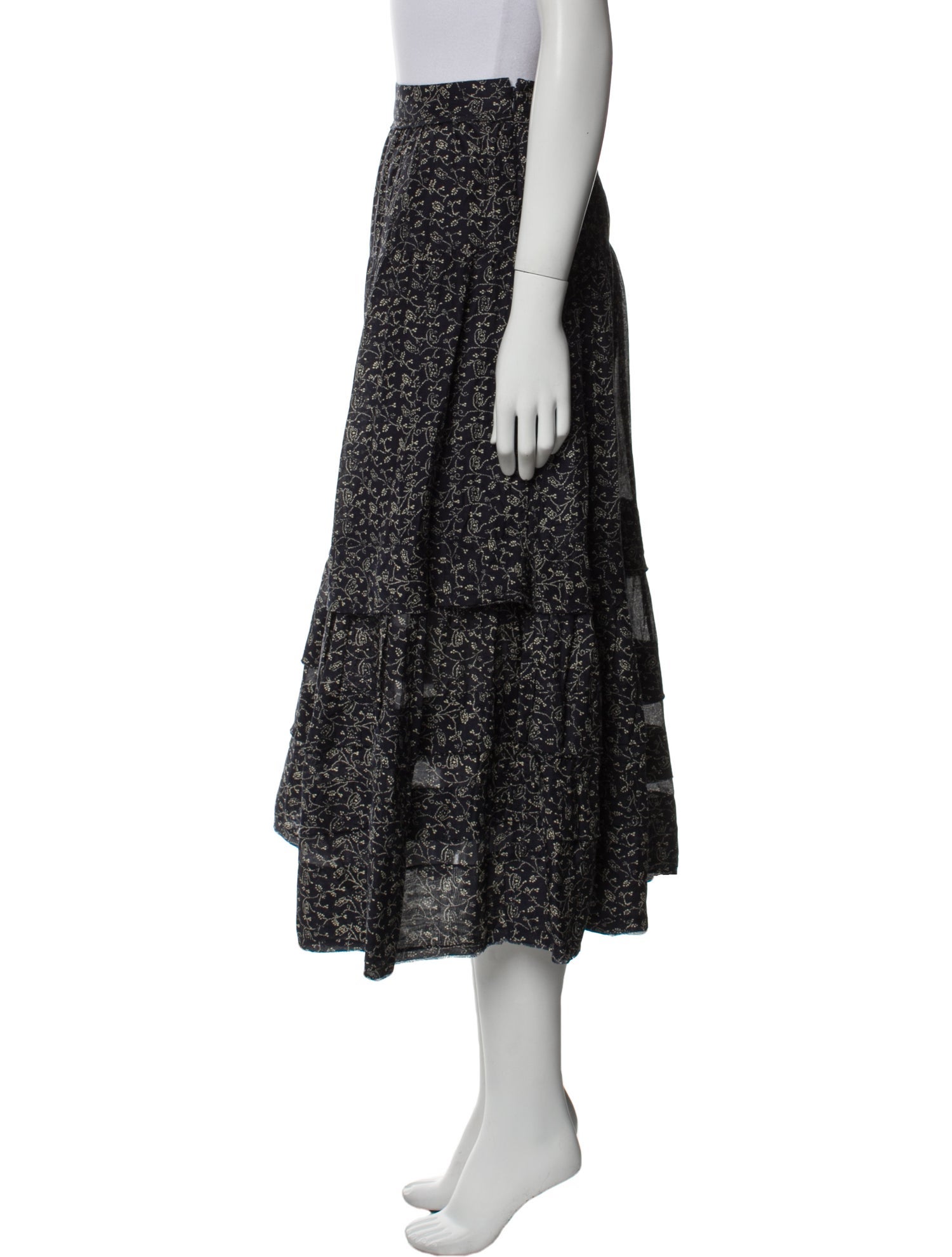 Ulla Johnson Floral Print Midi Length Skirt