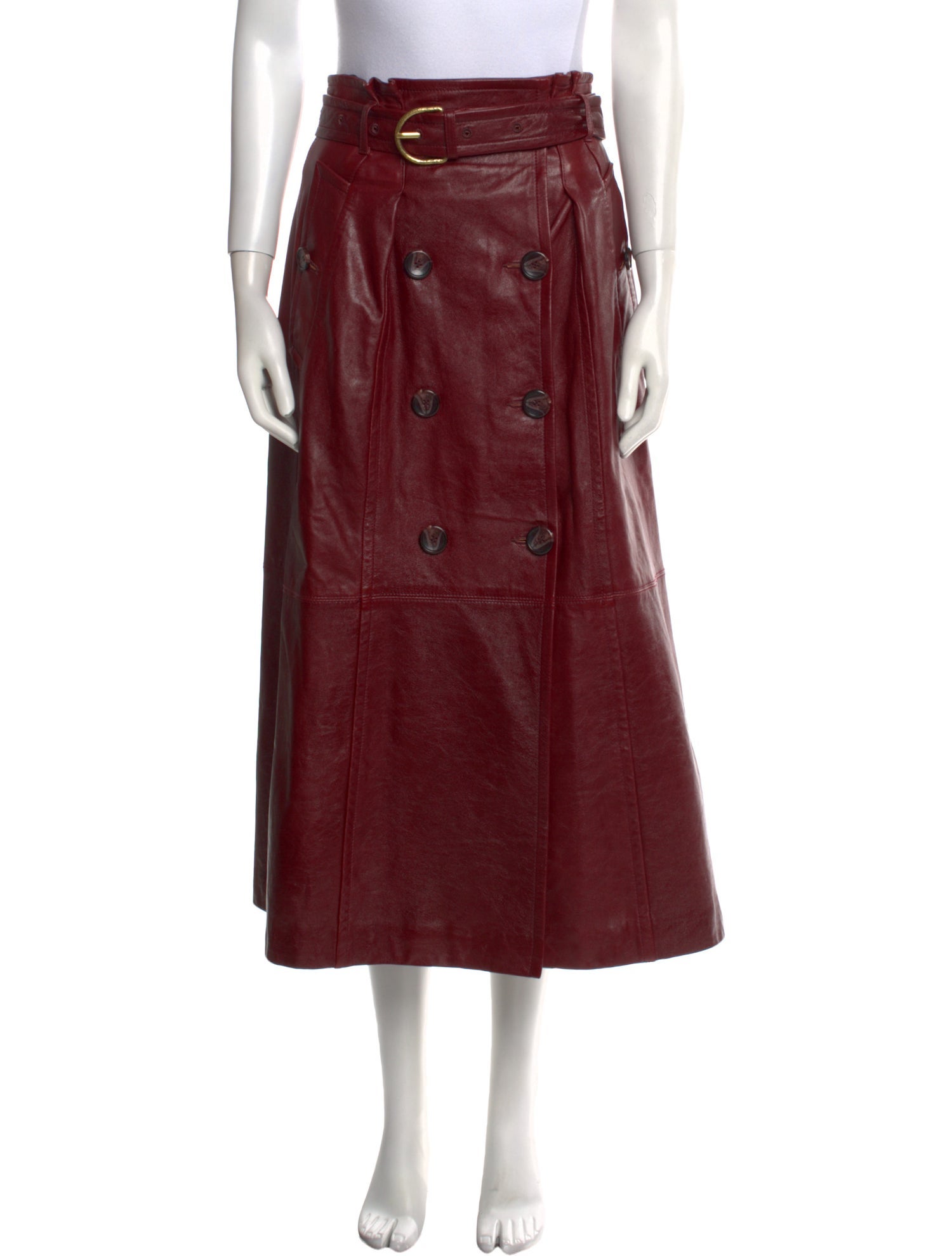 Ulla Johnson Lamb Leather Midi Length Skirt