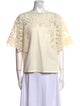 Ulla Johnson Lace Pattern Crew Neck Blouse
