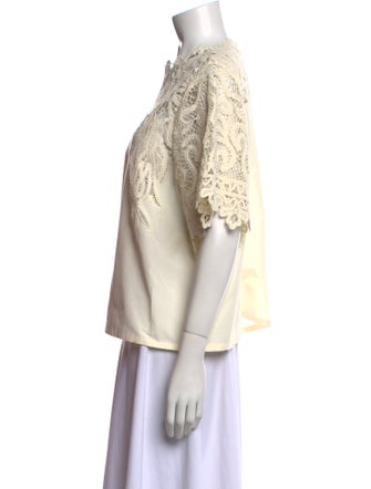 Ulla Johnson Lace Pattern Crew Neck Blouse