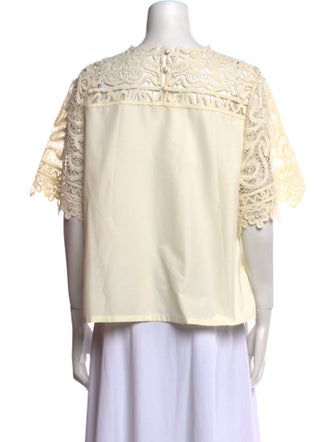 Ulla Johnson Lace Pattern Crew Neck Blouse