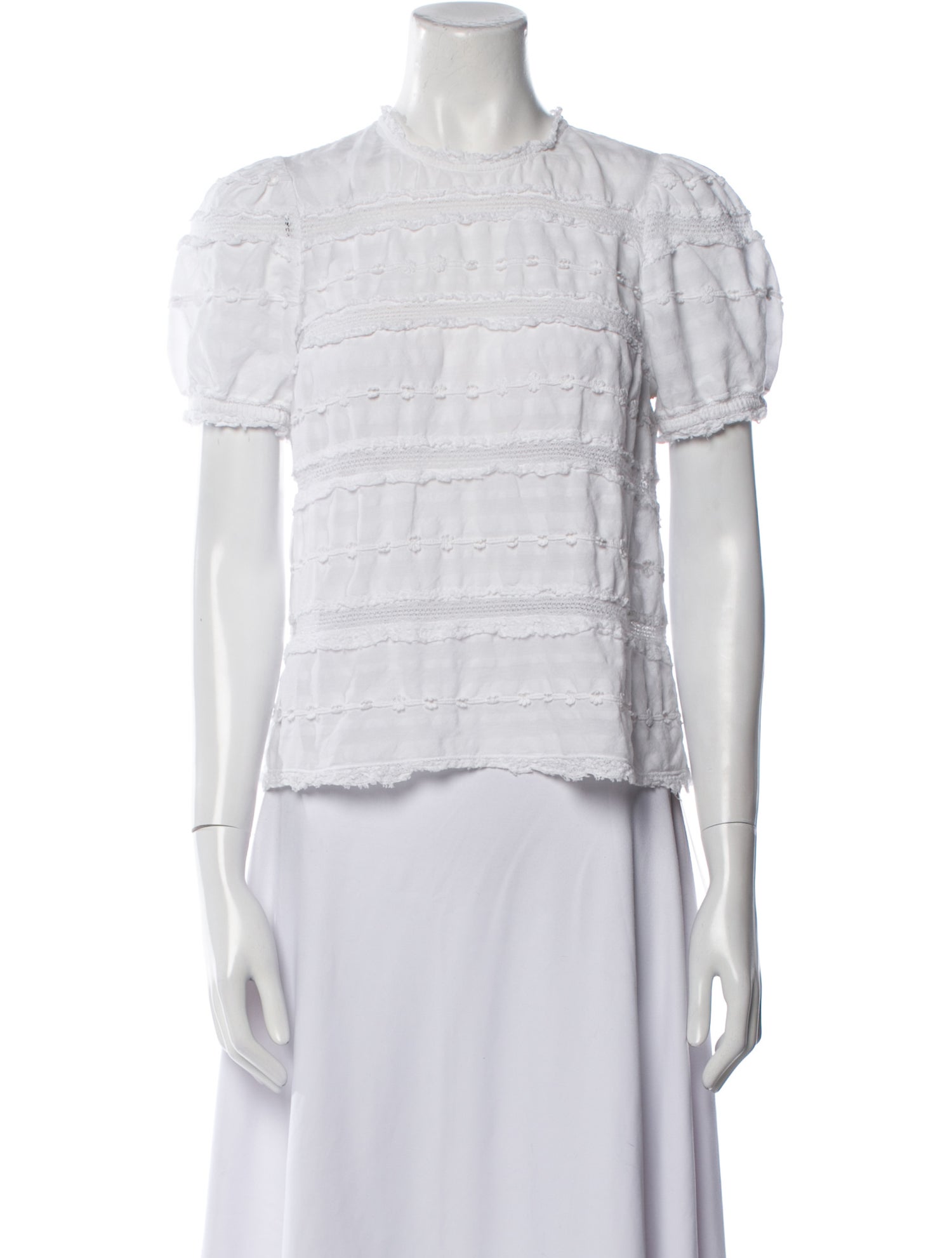 Ulla Johnson Mock Neck Short Sleeve Crop Top