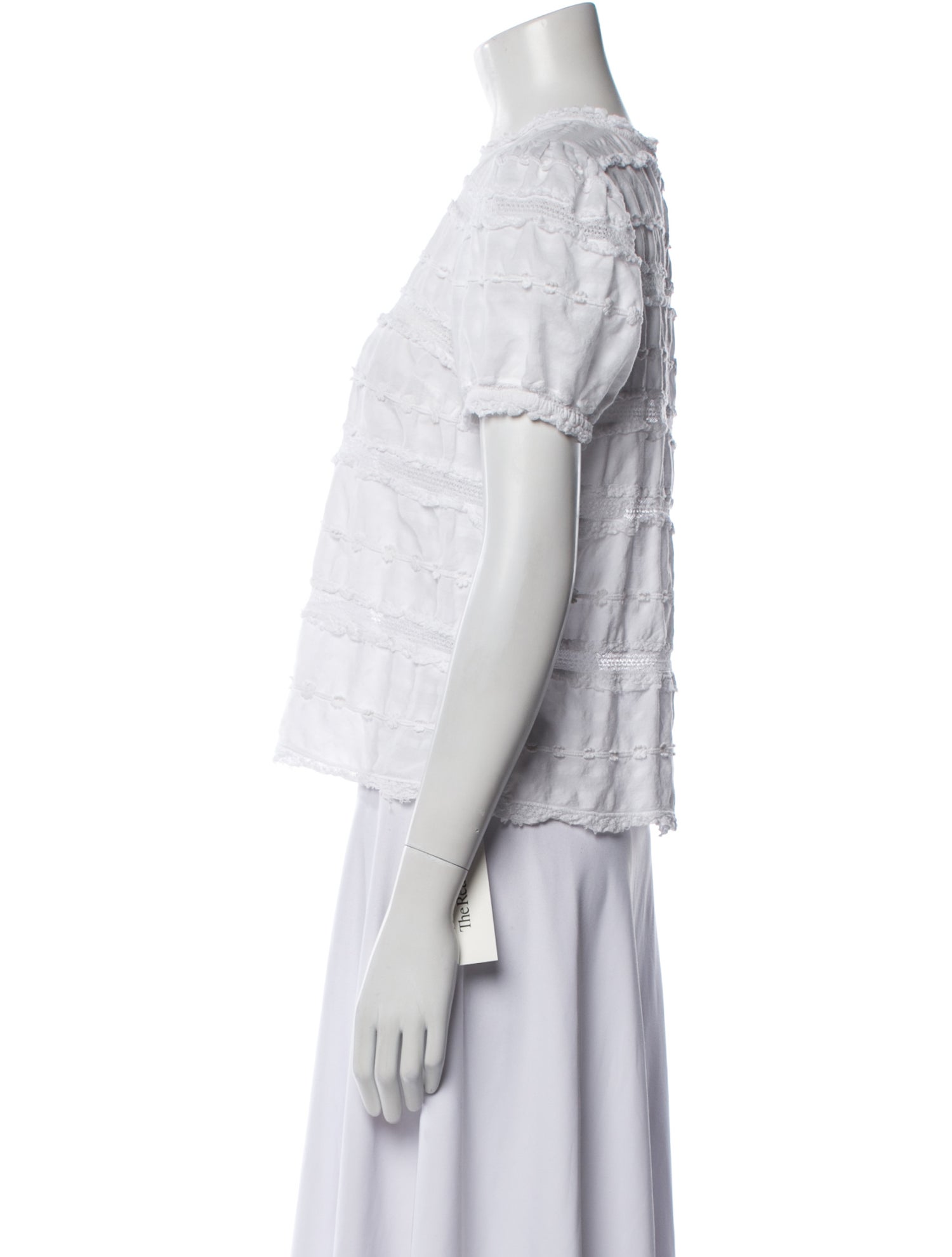 Ulla Johnson Mock Neck Short Sleeve Crop Top