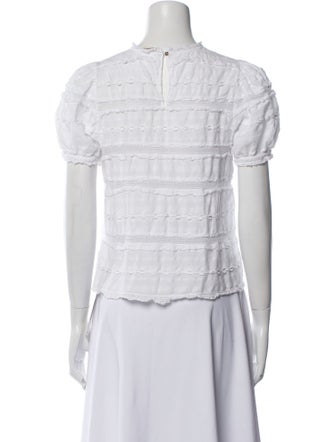 Ulla Johnson Mock Neck Short Sleeve Crop Top