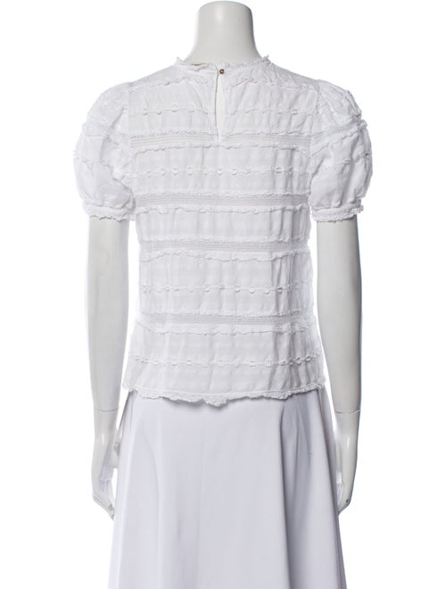 Ulla Johnson Mock Neck Short Sleeve Crop Top