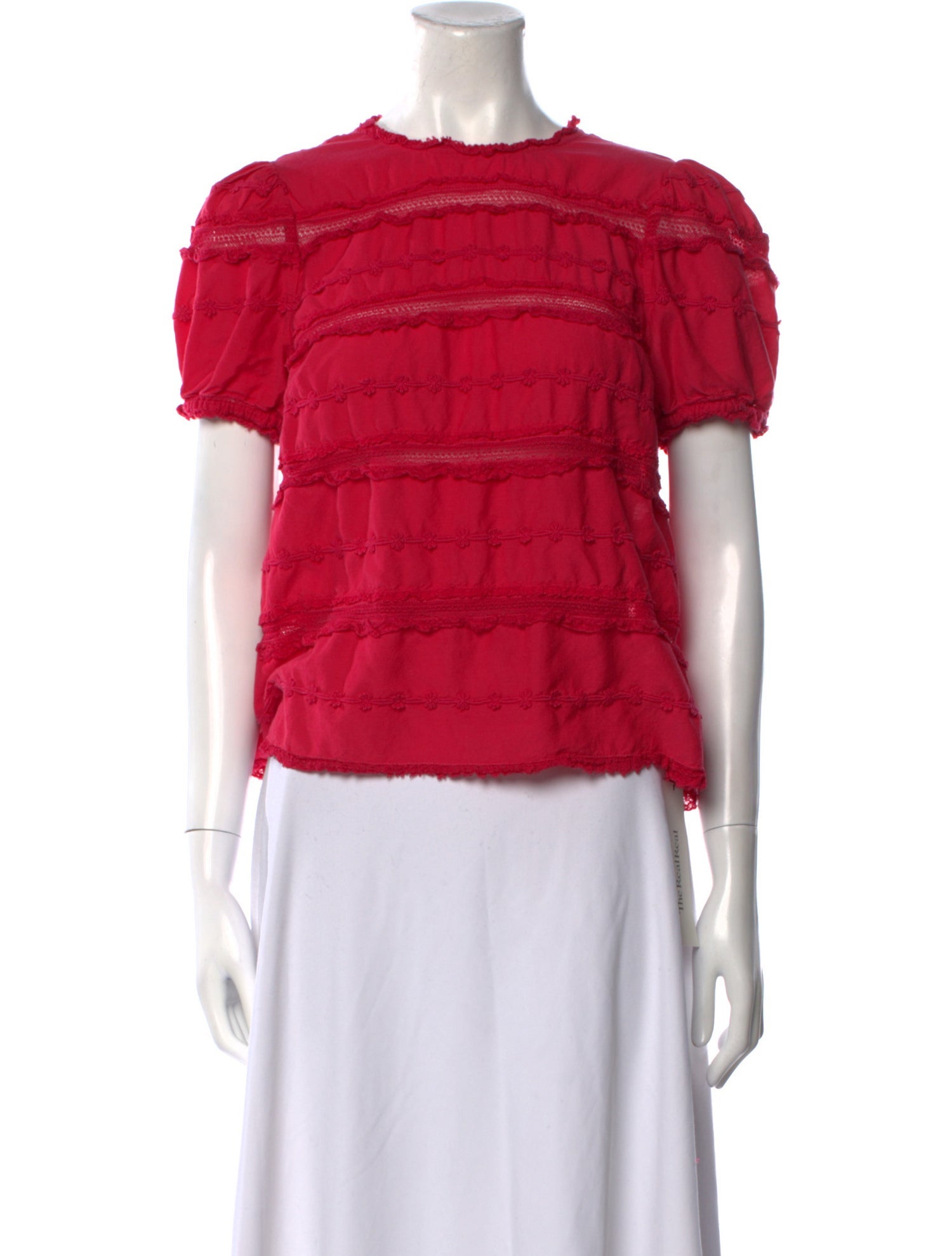 Ulla Johnson Crew Neck Short Sleeve Blouse