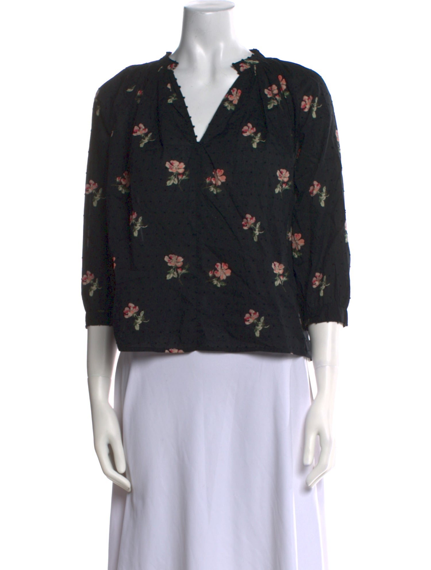 Ulla Johnson Floral Print V-Neck Blouse