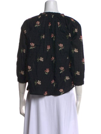 Ulla Johnson Floral Print V-Neck Blouse