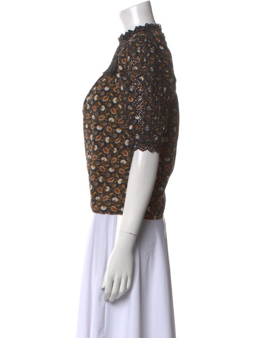 Ulla Johnson Floral Print Mock Neck Blouse