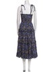 Ulla Johnson Floral Print Midi Length Dress
