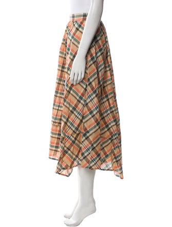 Ulla Johnson Plaid Print Midi Length Skirt