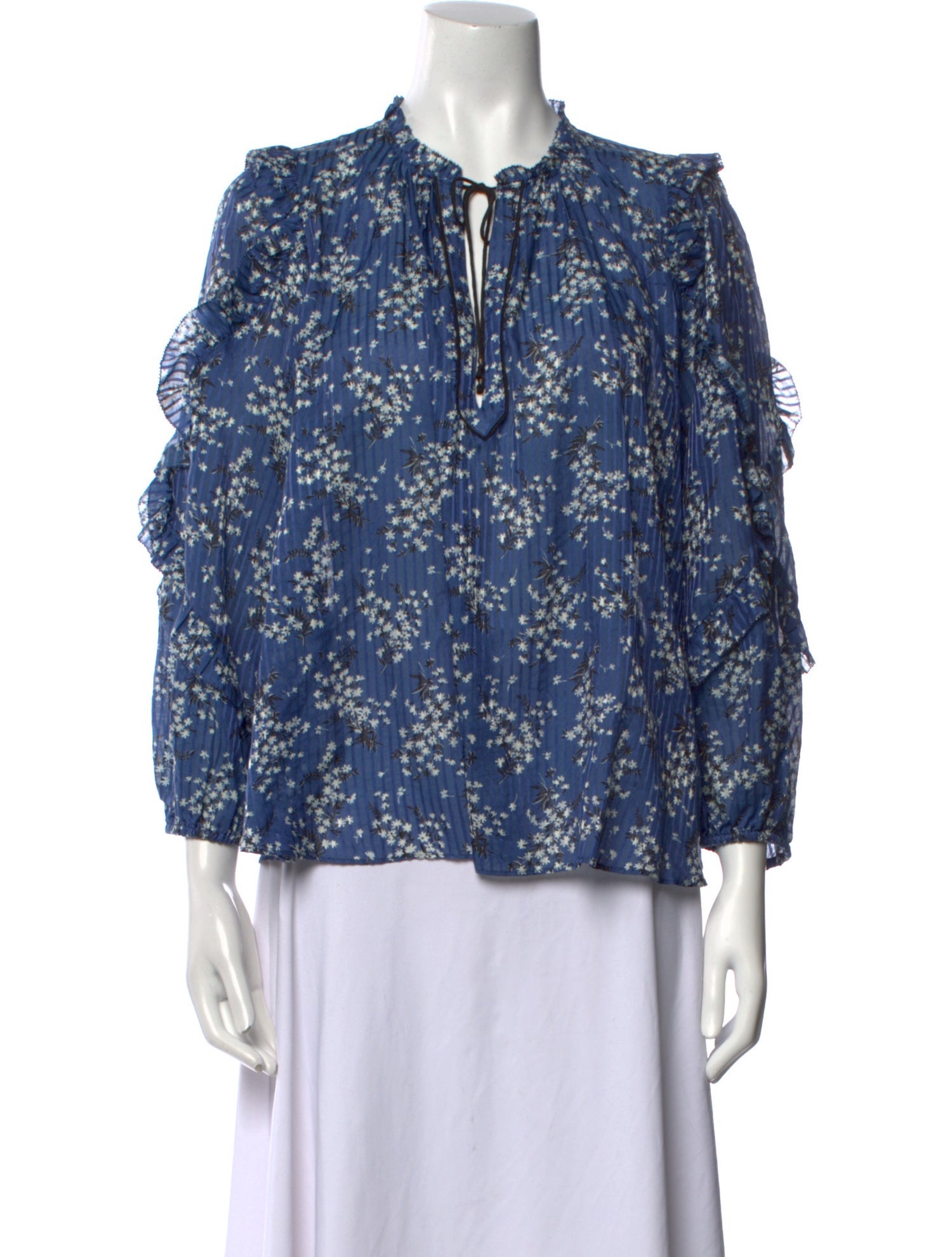Ulla Johnson Floral Print Tie Neck Blouse