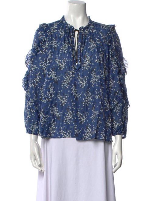 Ulla Johnson Floral Print Tie Neck Blouse