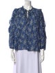 Ulla Johnson Floral Print Tie Neck Blouse