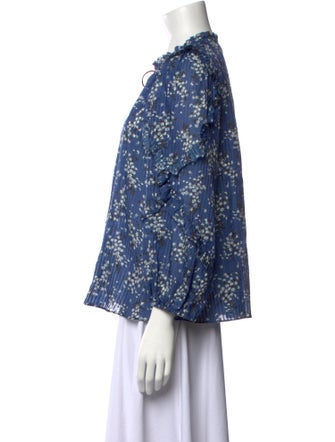 Ulla Johnson Floral Print Tie Neck Blouse