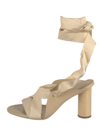 Ulla Johnson Leather Grosgrain Trim Gladiator Sandals