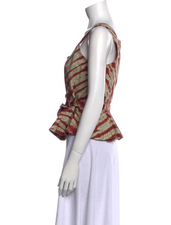 Ulla Johnson Printed Square Neckline Crop Top