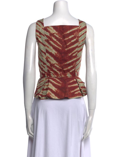 Ulla Johnson Printed Square Neckline Crop Top