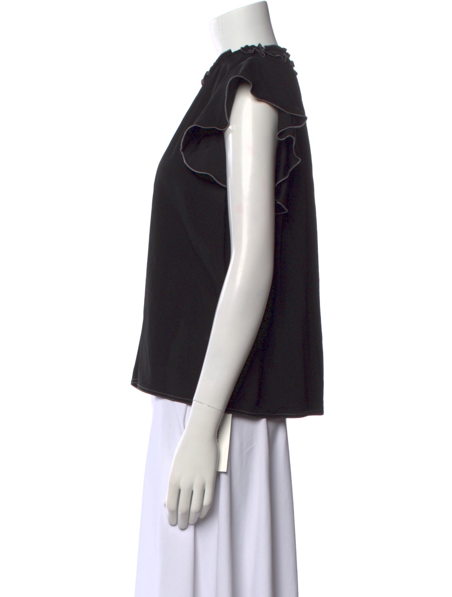 Ulla Johnson Mock Neck Short Sleeve Blouse