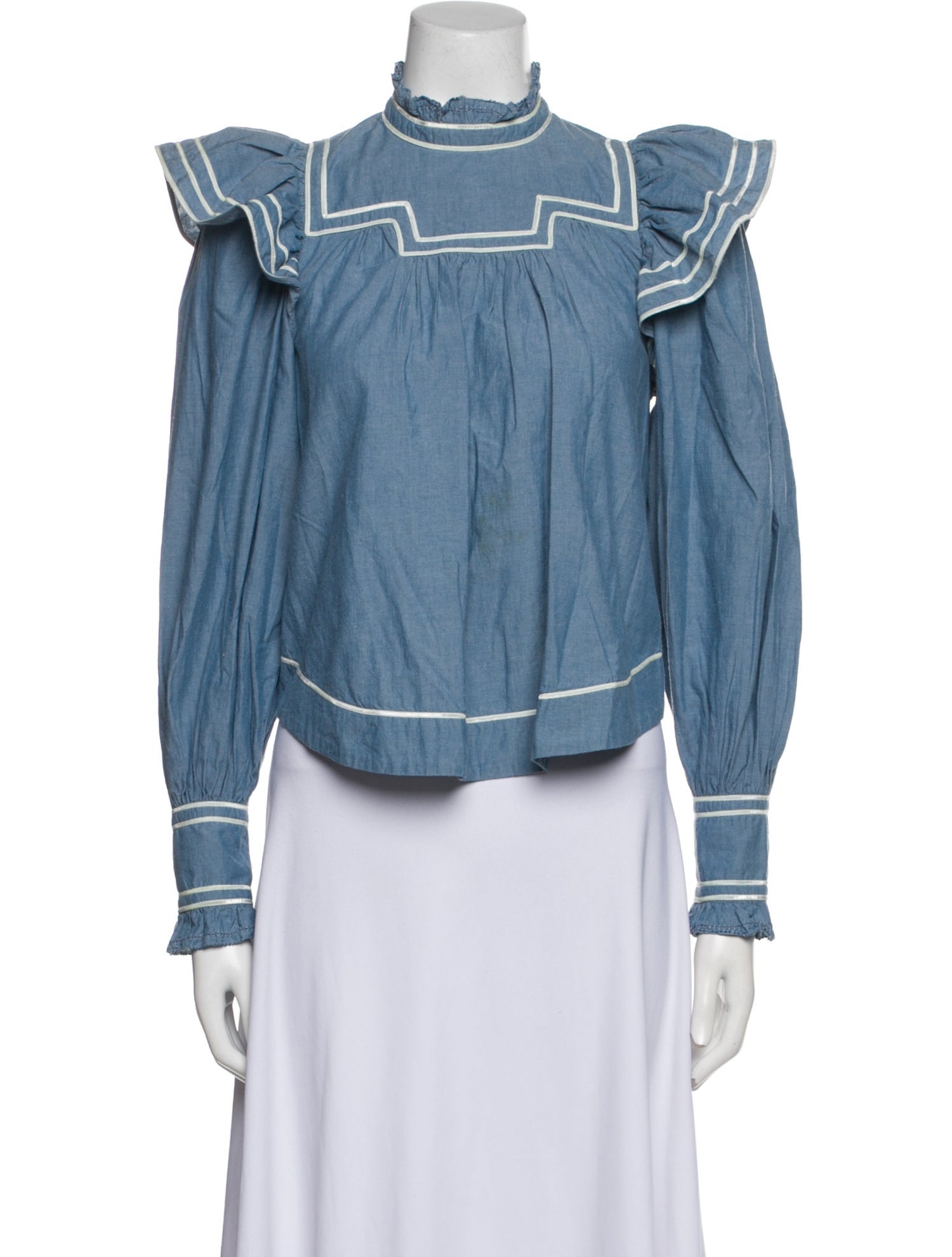 Ulla Johnson Mock Neck Long Sleeve Crop Top