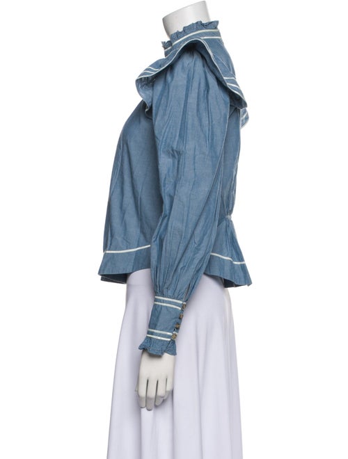 Ulla Johnson Mock Neck Long Sleeve Crop Top