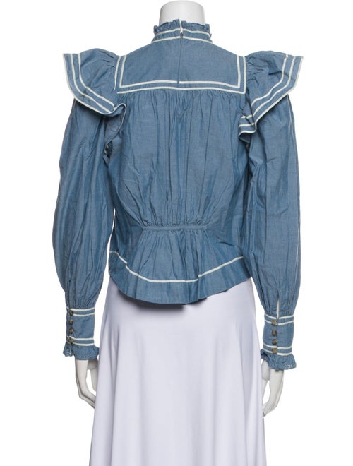 Ulla Johnson Mock Neck Long Sleeve Crop Top