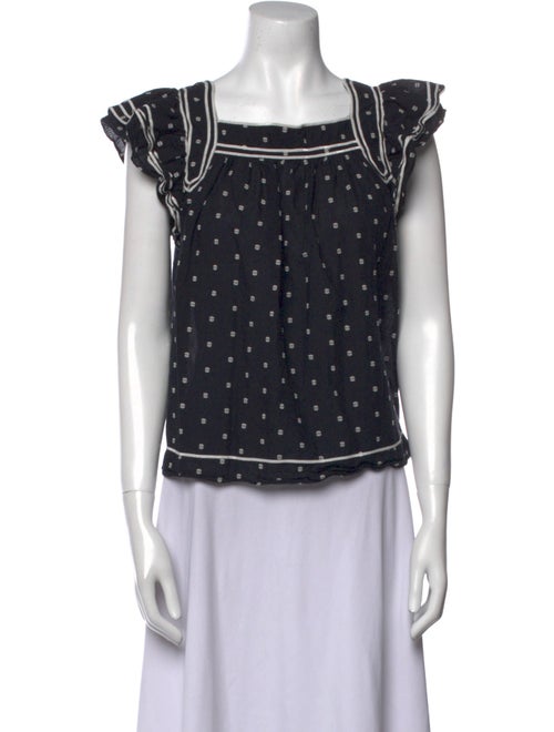 Ulla Johnson Polka Dot Print Square Neckline Blouse