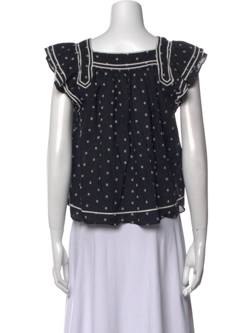 Ulla Johnson Polka Dot Print Square Neckline Blouse