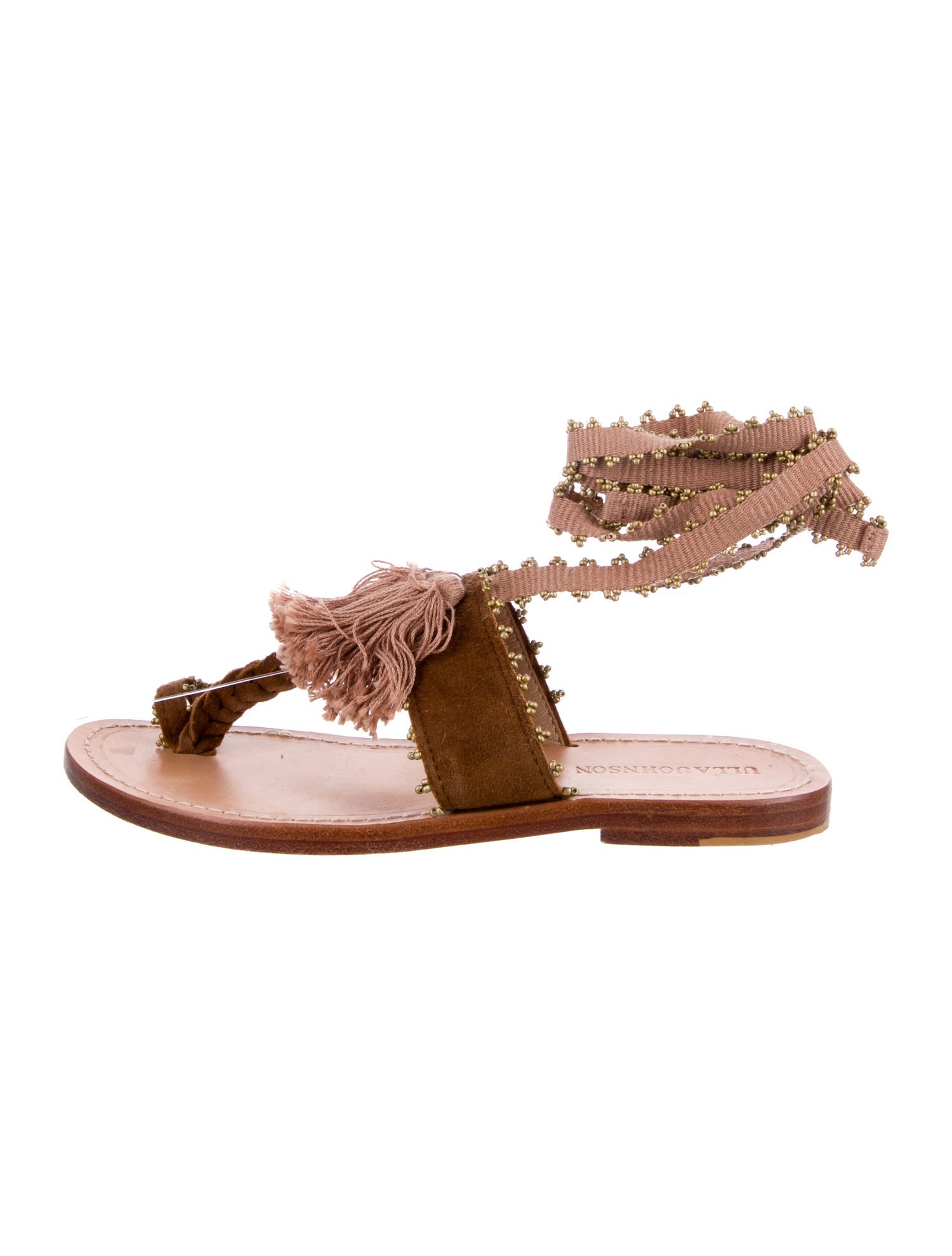 Ulla Johnson Suede Colorblock Pattern Gladiator Sandals