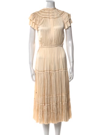 Ulla Johnson Mock Neck Midi Length Dress