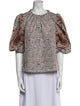 Ulla Johnson Printed Crew Neck Blouse