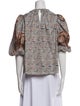 Ulla Johnson Printed Crew Neck Blouse