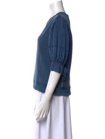 Ulla Johnson Crew Neck Three-Quarter Sleeve Sweatshirt