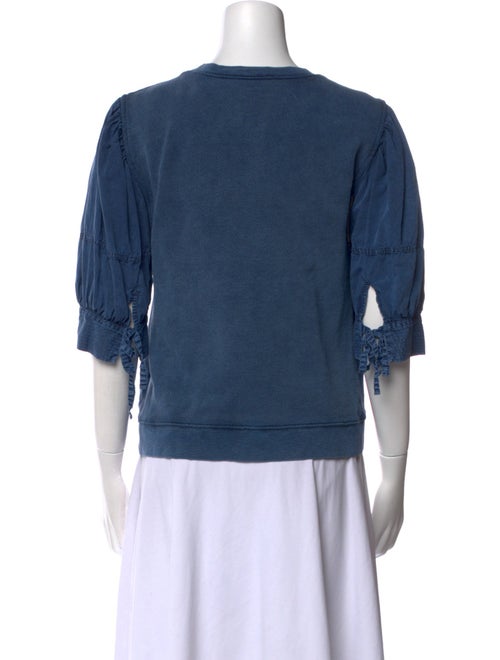 Ulla Johnson Crew Neck Three-Quarter Sleeve Sweatshirt