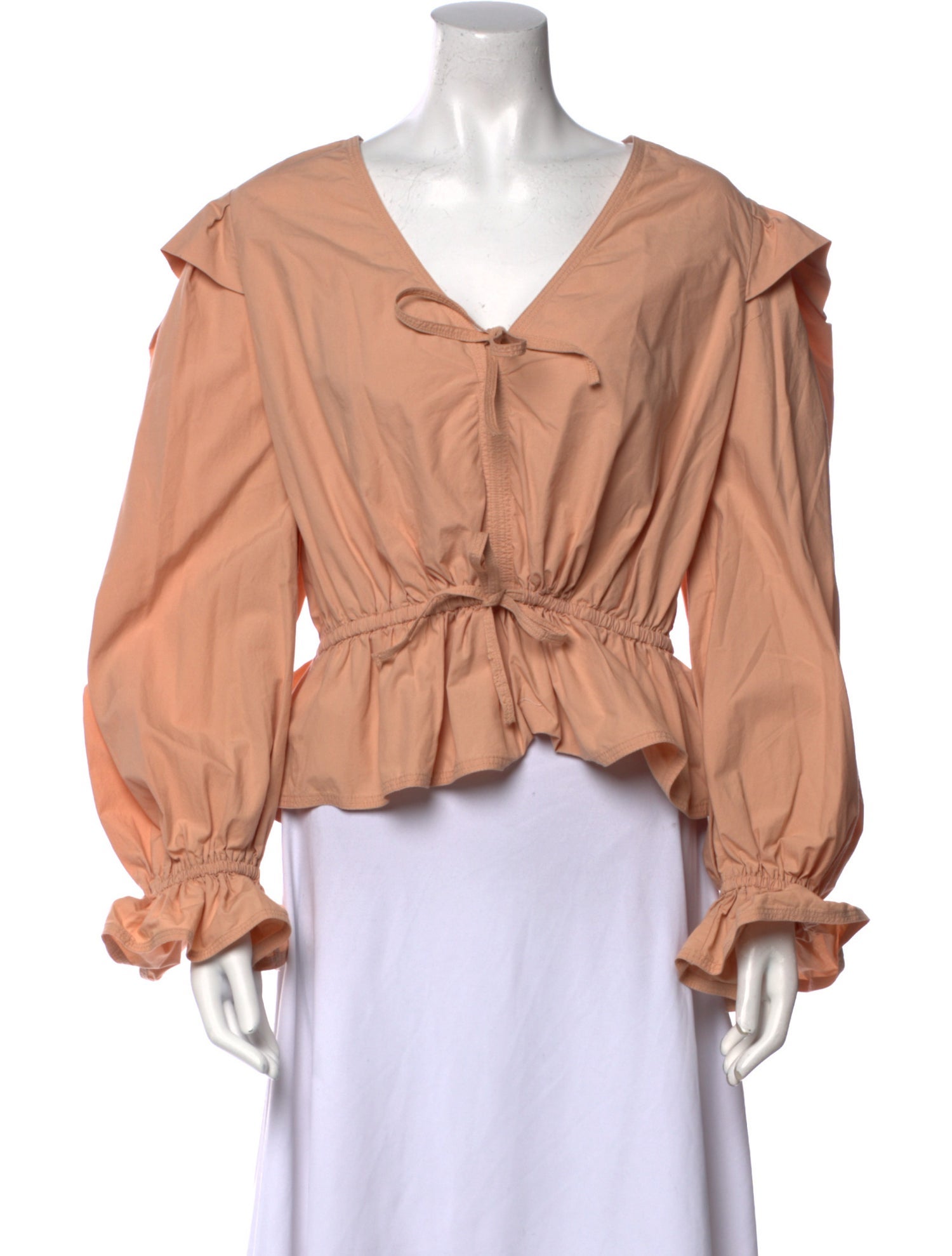 Ulla Johnson V-Neck Long Sleeve Crop Top