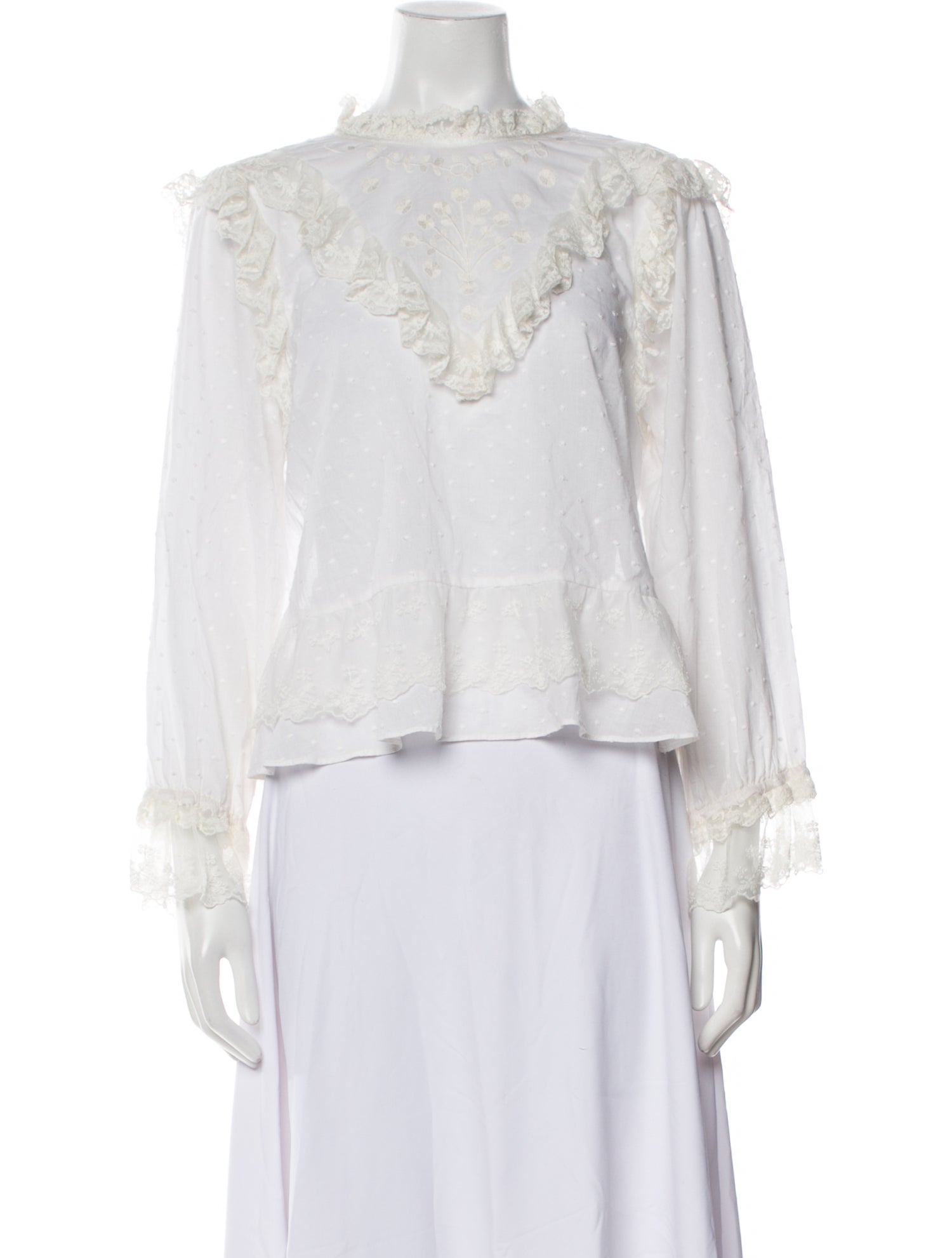 Ulla Johnson Mock Neck Three-Quarter Sleeve Crop Top