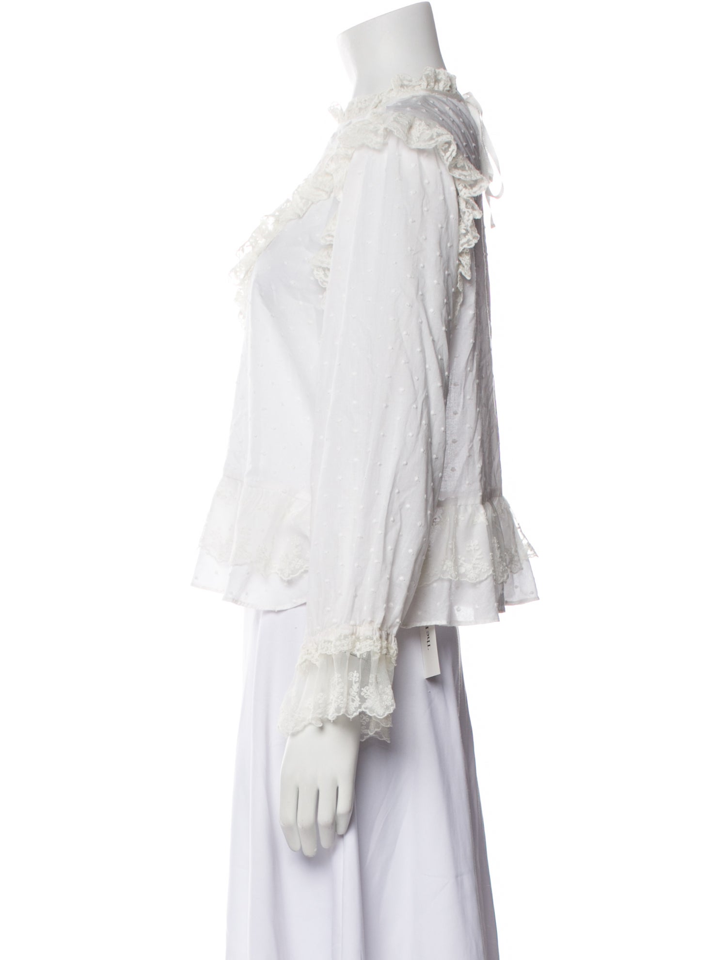 Ulla Johnson Mock Neck Three-Quarter Sleeve Crop Top